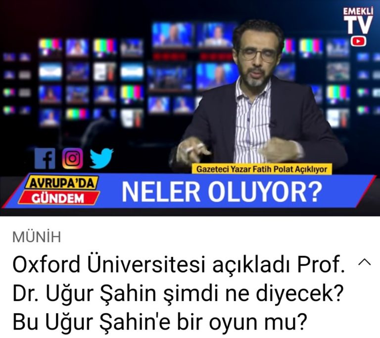 Oxford Üniversitesi açıkladı Prof. Dr. Uğur Şahin şimdi ne diyecek? Bu Uğur Şahin’e bir oyun mu?